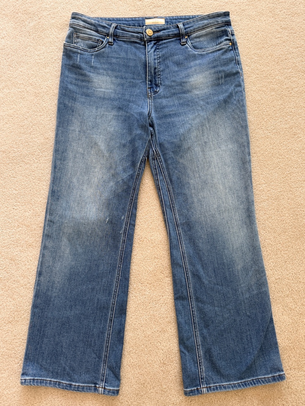 KUT From the Kloth Kelsey Fab Ab Ankle Flare Stretch Denim Jeans Size 12